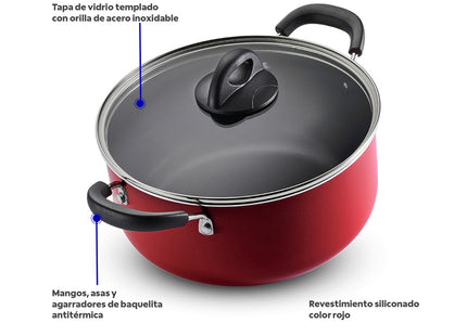 Batería de Cocina Tramontina Aluminio de Alta Gama 22 Piezas Roja
