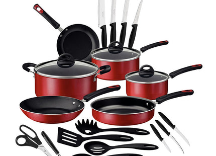 Batería de Cocina Tramontina Aluminio de Alta Gama 22 Piezas Roja
