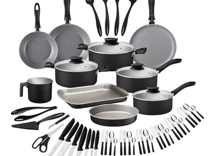 Batería de Cocina Tramontina Práctica Starflon Max 53 Piezas Negra