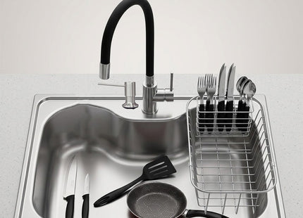 T-Kitchen Tarja Fregadero 68x48 sobreponer con accesorios y utensilios para cocina