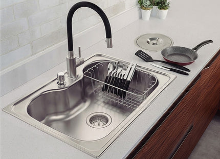 T-Kitchen Tarja Fregadero 68x48 sobreponer con accesorios y utensilios para cocina