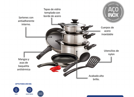 Batería de cocina 10 Piezas