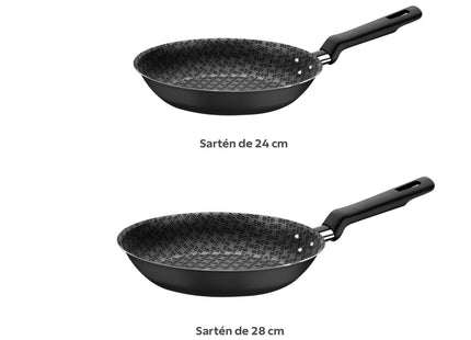 Juego de Sartenes Loreto Tramontina Aluminio 1.6 mm 2 Piezas Negro
