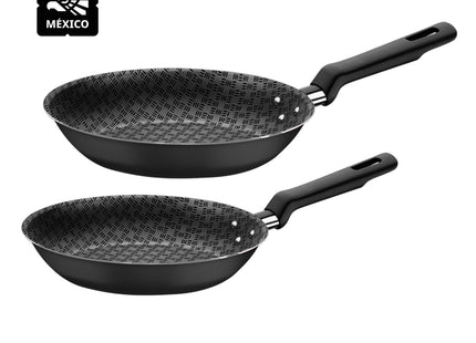 Juego de Sartenes Loreto Tramontina Aluminio 1.6 mm 2 Piezas Negro