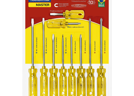 Juego de Chaves de Fenda Tramontina MASTER 10 Piezas