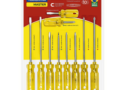 Juego de Chaves de Fenda Tramontina MASTER 10 Piezas