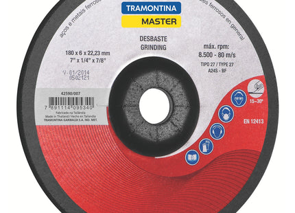 Disco de desbaste en acero y metales ferrosos en general 7" Tramontina MASTER