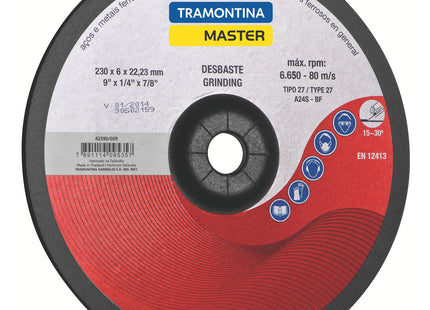 Disco de desbaste en acero y metales ferrosos en general 9" Tramontina MASTER