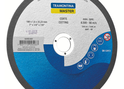 Disco de corte Fino para aceros inoxidables 7" Tramontina MASTER