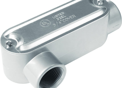 Caja de derivación 1/2" tipo "LR"- con tapa / rosca BSP / con pintura