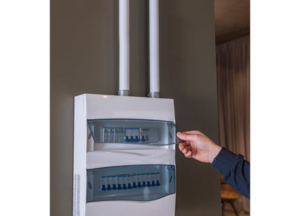 Tablero de Distribución de Sobreponer 24 DIN o 16 NEMA Tramontina con Puerta Transparente