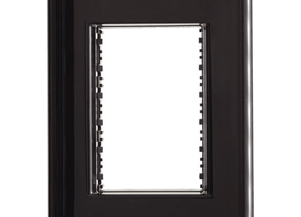 Tapa 3 Módulos 4x2 Tramontina Giz Negra con Soporte