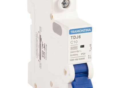 Mini disyuntor TDJ6 1 P 10 A 6 kA curva C Tramontina