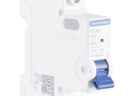 Mini disyuntor TDJ6 1 P 63 A 6 kA curva C Tramontina