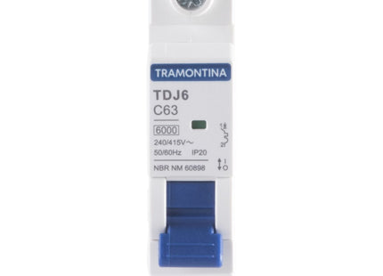 Mini disyuntor TDJ6 1 P 63 A 6 kA curva C Tramontina