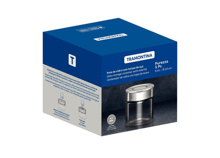 Contenedor de vidrio Purezza con tapa de acero inoxidable de 0.4l Tramontina
