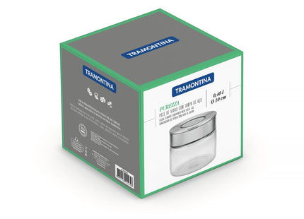 Contenedor de vidrio Purezza con tapa de acero inoxidable de 0.4l Tramontina