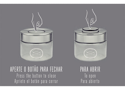 Contenedor de vidrio Purezza con tapa de acero inoxidable de 0.4l Tramontina