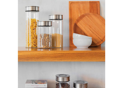Contenedor de vidrio Purezza con tapa de acero inoxidable de 1l  Tramontina