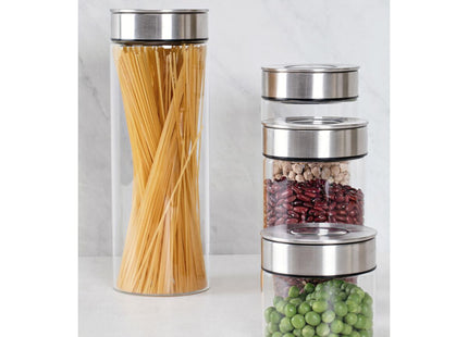 Contenedor de vidrio Purezza con tapa de acero inoxidable de 1l  Tramontina