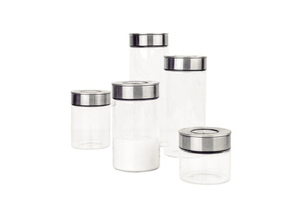 Contenedor de vidrio Purezza con tapa de acero inoxidable de 1l  Tramontina