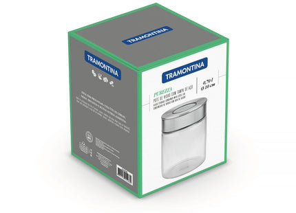 Contenedor de vidrio Purezza con tapa de acero inoxidable de 0.7l Tramontina