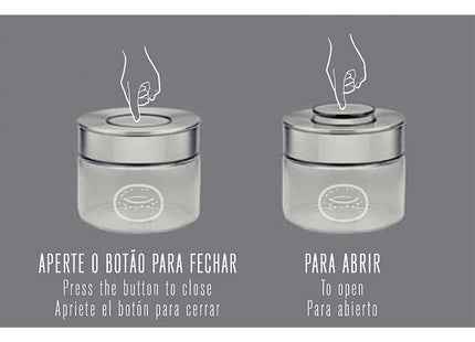 Contenedor de vidrio Purezza con tapa de acero inoxidable de 0.7l Tramontina