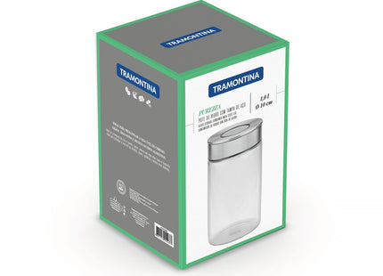 Contenedor de vidrio Purezza con tapa de acero inoxidable de 1l  Tramontina