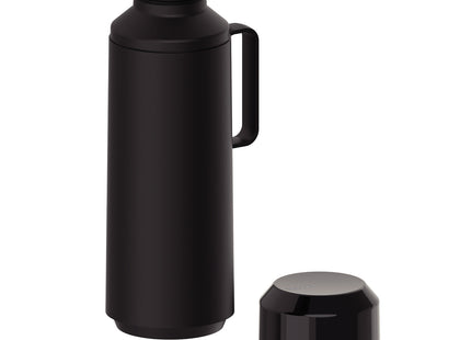 Termo Tramontina Exata en Plástico Negro con Ampolla de Vidrio y Tapa Roscable 1 L