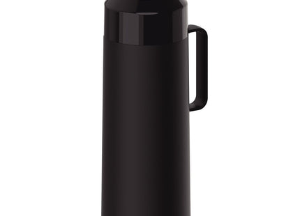 Termo Tramontina Exata en Plástico Negro con Ampolla de Vidrio y Tapa Roscable 1 L
