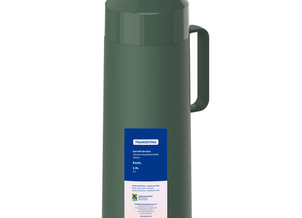 Termo Tramontina Exata en Plástico Verde con Ampolla de Vidrio y Tapa Roscable 1 L