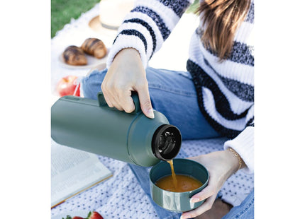 Termo Tramontina Exata en Plástico Verde con Ampolla de Vidrio y Tapa Roscable 1 L