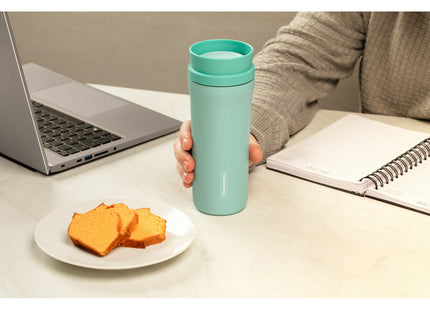 Vaso Térmico Tramontina 460 ml Verde en Acero Inoxidable con Boca 360°