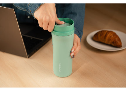 Vaso Térmico Tramontina 460 ml Verde en Acero Inoxidable con Boca 360°