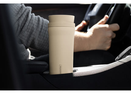 Vaso Térmico Tramontina 460 ml Beige en Acero Inoxidable con Boca 360°