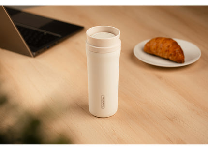 Vaso Térmico Tramontina 460 ml Beige en Acero Inoxidable con Boca 360°