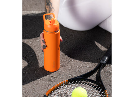 Termo Tramontina 650 ml en Acero Revestido Naranja con Sorbete