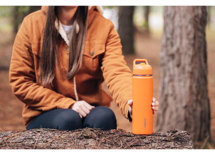 Termo Tramontina 650 ml en Acero Revestido Naranja con Sorbete