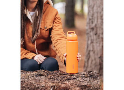 Termo Tramontina 650 ml en Acero Revestido Naranja con Sorbete