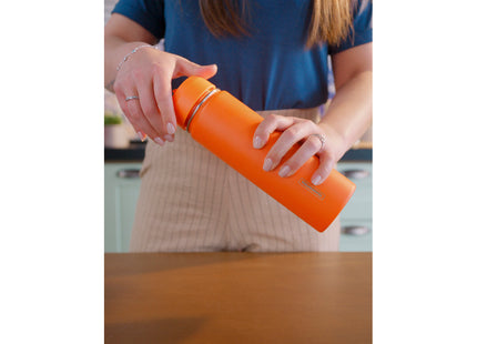Termo Tramontina 650 ml en Acero Revestido Naranja con Sorbete