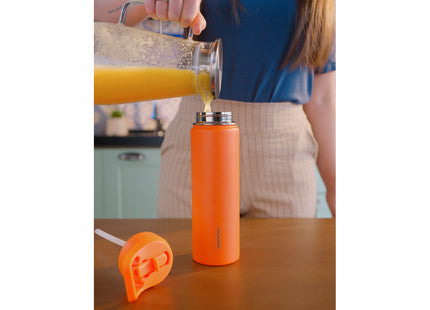 Termo Tramontina 650 ml en Acero Revestido Naranja con Sorbete