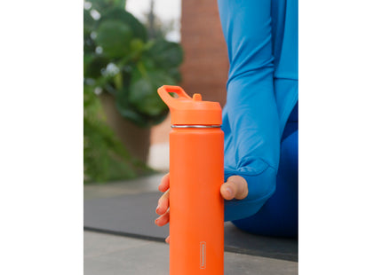 Termo Tramontina 650 ml en Acero Revestido Naranja con Sorbete