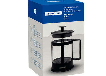Cafetera Francesa Tramontina en Vidrio y Polipropileno Negro 600 ml