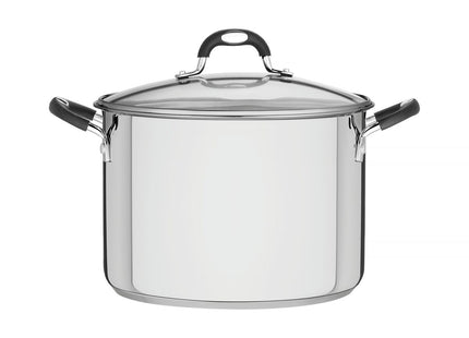 Olla alta Astro Silicone de acero inoxidable con fondo triple con tapa de vidrio de 28 cm y 11.4l Tramontina