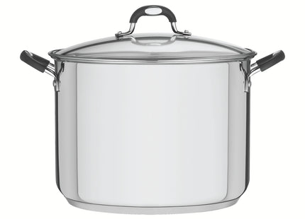 Olla alta Astro Silicone de acero inoxidable con fondo triple con tapa de vidrio de 30 cm y 15.2l Tramontina