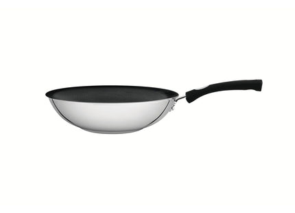 Wok Tramontina Astro Silicone de Acero Inoxidable con Fondo Triple revestimiento interno antiadherente 28 cm 3.3 L