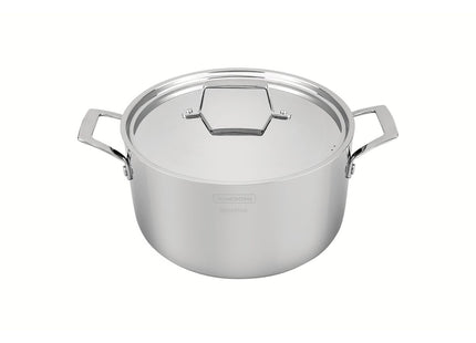 Cacerola Tramontina Grano honda de acero inoxidable cuerpo triple con tapa y asas 20 cm 3.8 L