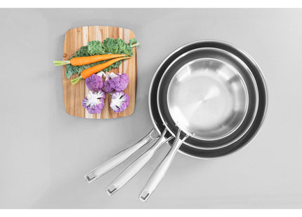 Sartén Tramontina Grano de acero inoxidable con cuerpo triple y mango 30 cm 3.4 L