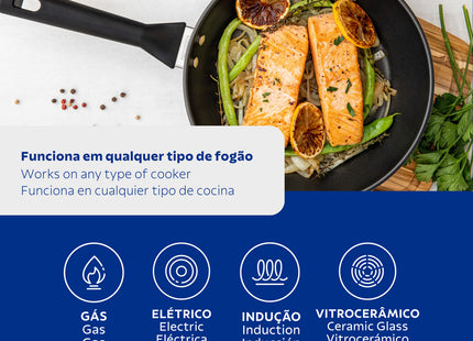 Sartén Tramontina Brava Baquelite de Acero Inoxidable con Revestimiento Interno de Antiadherente con Mango de Baquelita 2.1 l