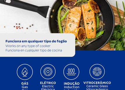 Sartén Tramontina Brava Baquelite de Acero Inoxidable con Revestimiento Interno de Antiadherente con Mango de Baquelita 2.1 l